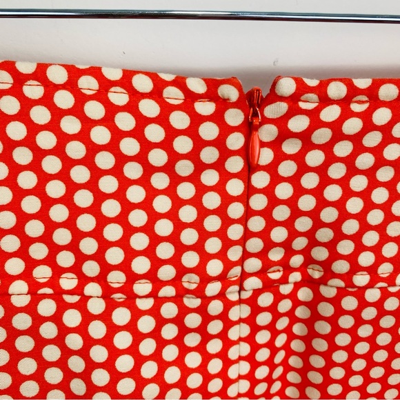 Lane Bryant ALine Skirt Womens 22 Orange Pockets Boho Zip Polka Dots Modernist - Picture 8 of 10
